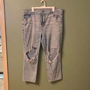 American Eagle Outfitters Light Blue Distressed Boyfriend Jeans